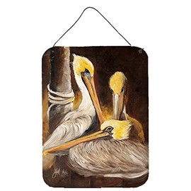 Caroline's Treasures JMK1146DS1216 Brown Pelicans Wall or Door Hanging Prints Aluminum Metal Sign Kitchen Wall Bar Bathroom Plaque Home Decor Front Door Plaque, 12x16, Multicolor