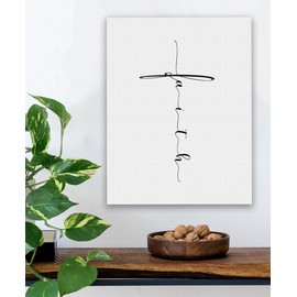 Faith Cross - Minimalist Handwritten Inspirational 28x36 Stretched Canvas, Christian Wall Art, Bible Verse Artwork, Black & White Typography, Religious Wall Decor for Prayer Room, Bedroom, Office