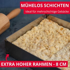 Westmark Baking Frame, Adjustable: 15.5 - 28 cm, Extra High: 8 cm, Stainless Steel, Silver, 31332260