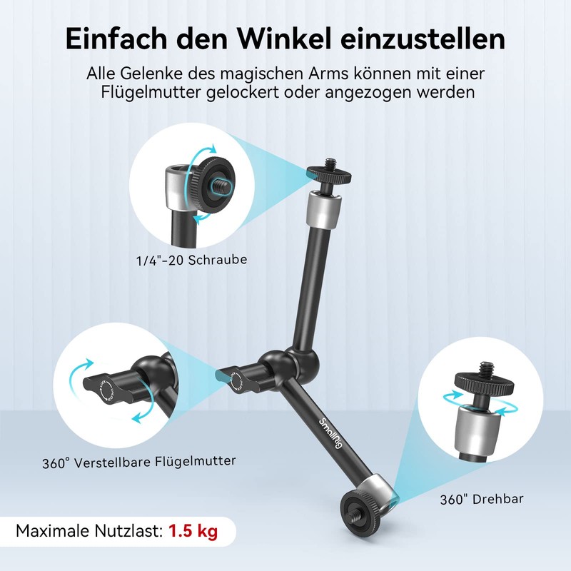 SMALLRIG 10 Inch Magic Arm with Super Clamp Large Crab