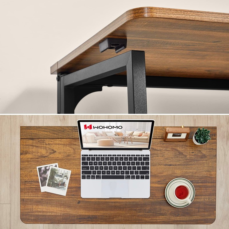 WOHOMO Folding Desk, Small Writing Desk 39.4", Space-Saving Foldable Laptop