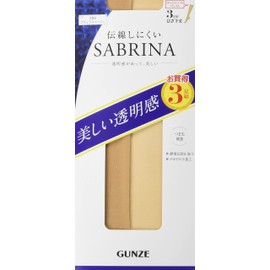 Gunze SABRINA Women's Short Stockings, Difficult to Run Out, Beautiful Transparent, Below the Knee Length, 3 Pairs, beige (natural beige)
