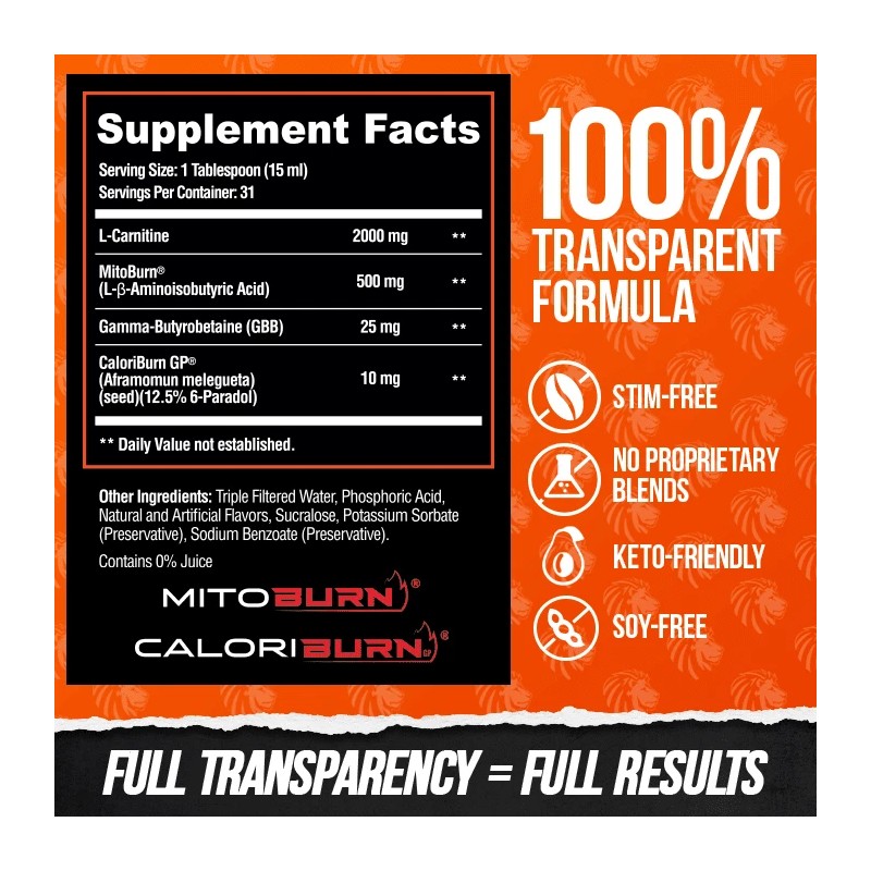 Alpha Lion Burn2O Stim-Free Liquid Thermogenic Fiery Punch