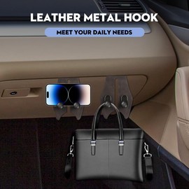 NHHEO Car Hook for Headrest Co-Pilot Glovebox 4 Pcs Universal Vehicle Bag Umbrella Handbag Coat Hooks(Brown)
