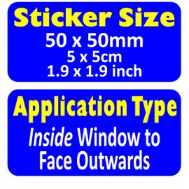 Stickers Motorbike GPS Tracked Warning Vehicle Protection Security Signs Protected Secure Alarm Satellite Tracking Device Rounded (Inside Window to Face Outwards *Not for Tinted Windows*, 50mm x 50mm)