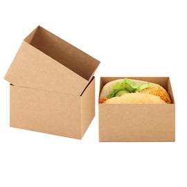 Bakbania 30 Pieces Kraft Paper Sandwich Boxes Sandwich Paper Boxes Sandwich Take Out Boxes Containers for Toast, Donuts, Sandwiches(Brown)