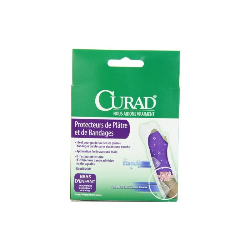 CUARD Cast and Bandage Protector, Child Arm, Waterproof, 2 Count