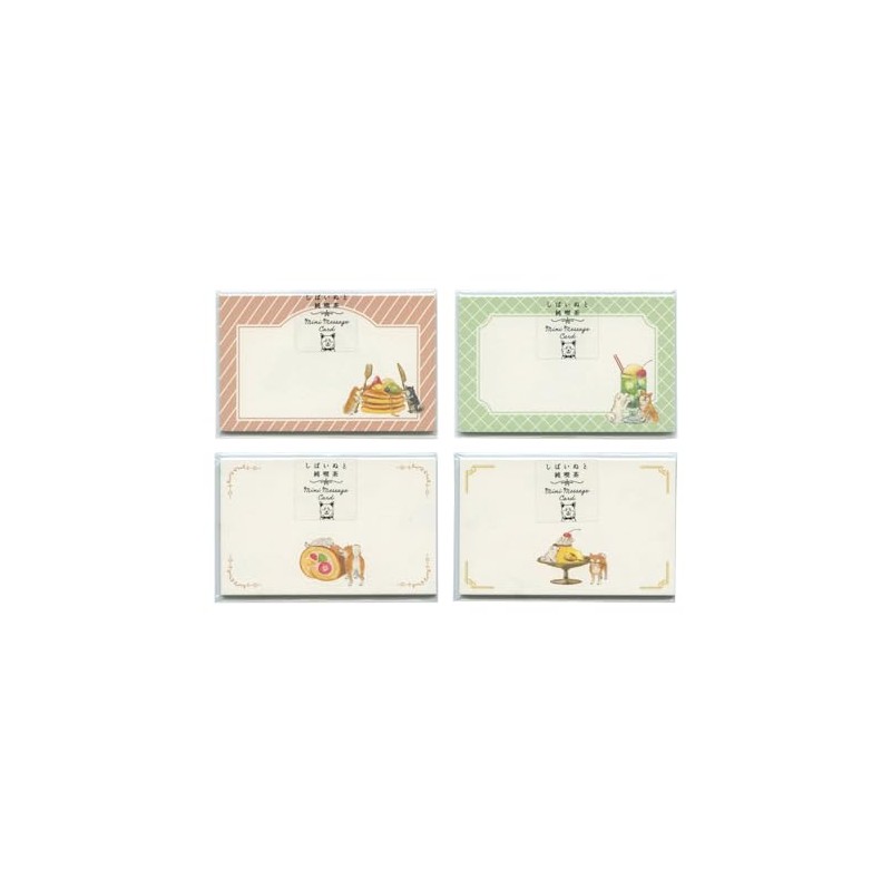 Natsuka Murata K01-ANC-45 Shibainuto Pure Cafe Mini Message Cards, 8