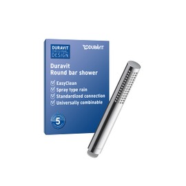 Duravit Univeral Shower Head, Handheld Shower Head with Jet Type Rain, Shower Head Round, with Water-Saving Minusflow-Function, Easy to Clean, Chrome