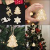 Belle Vous Set of 24 Christmas Tree Pendants Wooden Decoration