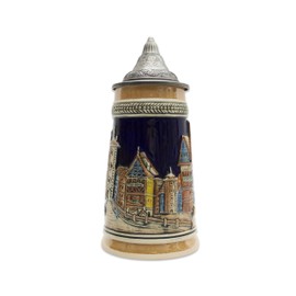 Essence of Europe Gifts 0.5 Liter | OktoberfestHaus Collectible Beer Steins German Town Scene Stein With Rothenburg Germany Engraved Tankard Beer Lovers Gift With Lid Jarras de Cerveza