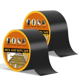 JOAPRIL 4" x 50' Deck Joist Tape, 2 Pack Waterproof Seal Butyl Deck Tape, Weather Resistance Self-Adhesive Flashing Tape for Wood Joists and Beams