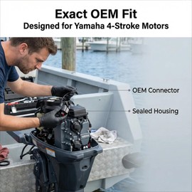 ​​NEWHOW F6T557 Ignition Coil for Yamaha Outboard Motor - Replaces OEM 63P-82310-01-00, Compatible with F90 F115 F150 4-Stroke Engines