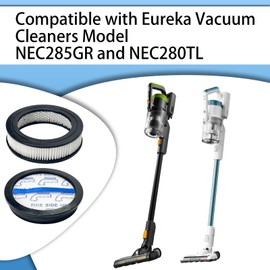 Aolleteau Vacuum Filters Compatible with Eureka Vacuum Cleaners NEC285GR, NEC280TL, 3 Pack Flet Filters and 1 Pack HEPA Filter