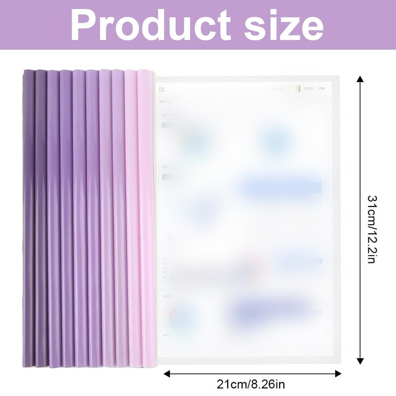PYEUIFT Pack of 10 Folder Sliders, A4 Sliding Bar Binders,