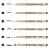 Toptime Fineliner Pens, 6 Pack Micro Pen Black Fine Tips