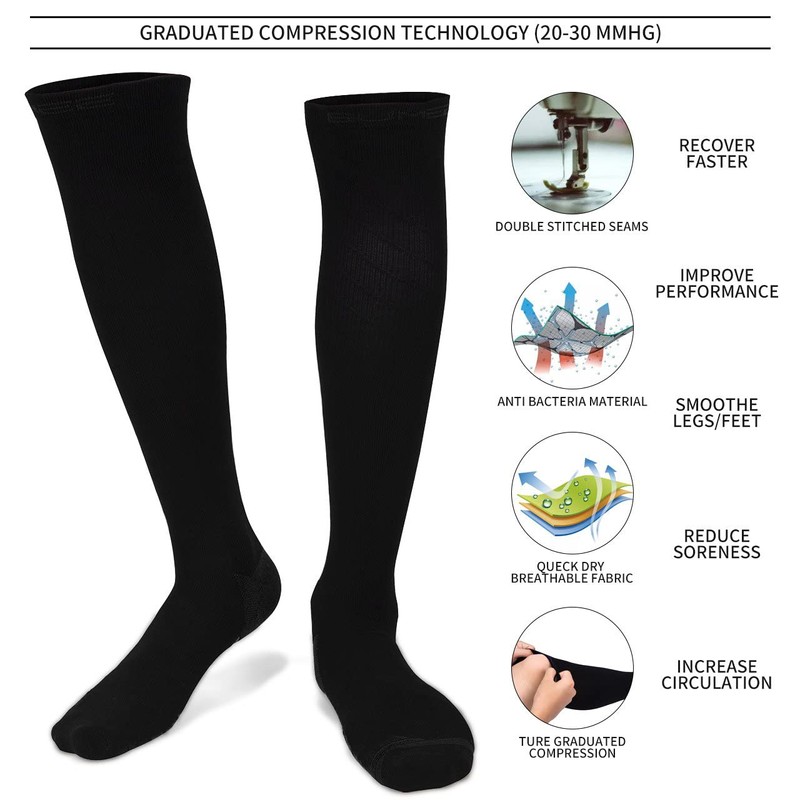 Sock Exchange Compression Socks, Anti-Fatigue Travel Flight Socks for Women