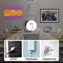 Brother Neon Sign for Wall Decor Dimmable Led ΩΨΦ Neon Decor Light Fraternity Gifts for Men USB Powered Orange Gift