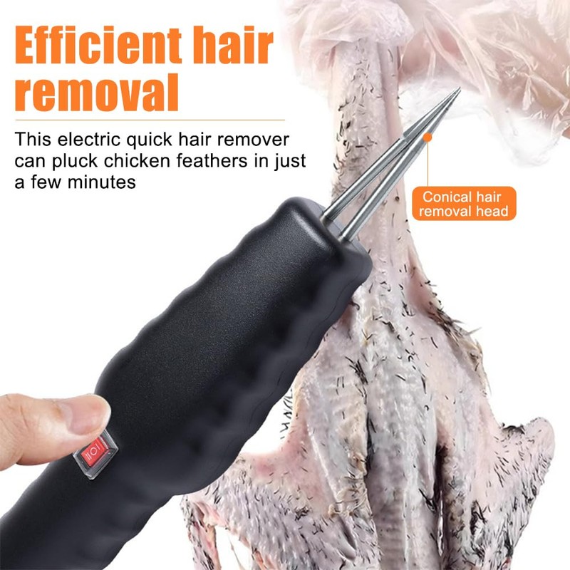 Electric Poultry Plucking Machine, Portable Handheld Spring Removal for Chickens,