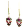 Betsey Johnson Womens Sugar Skull Dangle Earrings