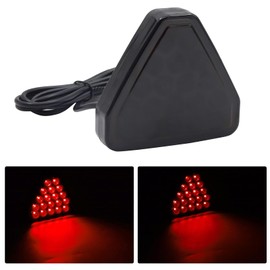 jose2015 1PCS Triangle Car Rear Brake Light Red,Universal 12V Auto Rear Brake Lamp 19LEDs Third Brake Light F1 Break Light for Motorcycle ATV Truck SUV（Black Shell）