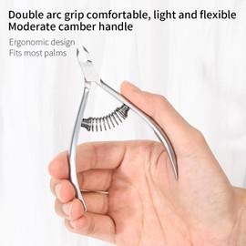 Pinza Alicate para uñas de acero inoxidable profesional con mango de resorte, elimina piel muerta y cutículas de uñas de los pies"