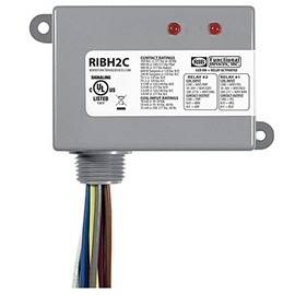 Functional Devices RIBH2C Pilot Relays, 10 Amp 2 SPDT, 10-30 Vac/dc/208-277 Vac Coil, NEMA 1 Housing