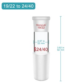 stonylab Enlarging Adapter, Glass Adapter from 19/22 to 24/40 Joint, Lab Glassware Supply for Laboratory Use