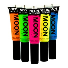 Moon Glow - Blacklight Neon Eye Liner 0.34oz Set of 5 colors – Glows brightly under Blacklights/UV Lighting!