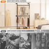 Aheaplus Industrial Pipe Clothing Rack, Reversible 3.5FT Clothes Rack for