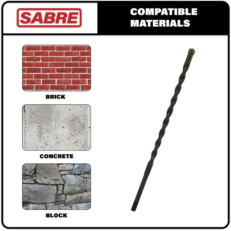 Sabre Tools 5/32 Inch x 5-1/2 Inch Masonry Drill Bit,
