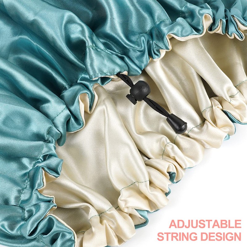 CHORHA Satin Sleep Cap,Double-Sided Adjustable Sleep Bonnet,Bonnet Cap for Sleep