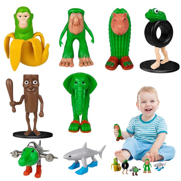 8pcs Tung Sahur, Italian Brain Red Figures, Tralalero Tralala Figure,