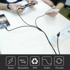 Unbranded 3 in 1 Fast USB Charging Cable Universal Multi Function Cell Phone Charger Cord - Gray