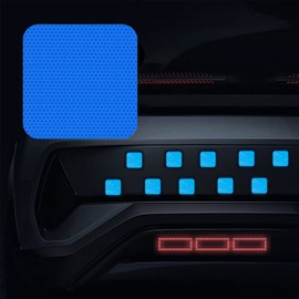 Dreothy 10Pcs/Set Diamond Grade Square Reflective Stickers,High Intensity Night Safety Sign Car Stickers and Decals for Car Window Decals Truck Helmet Bicycle Bumper Sticker (Square, Blue)