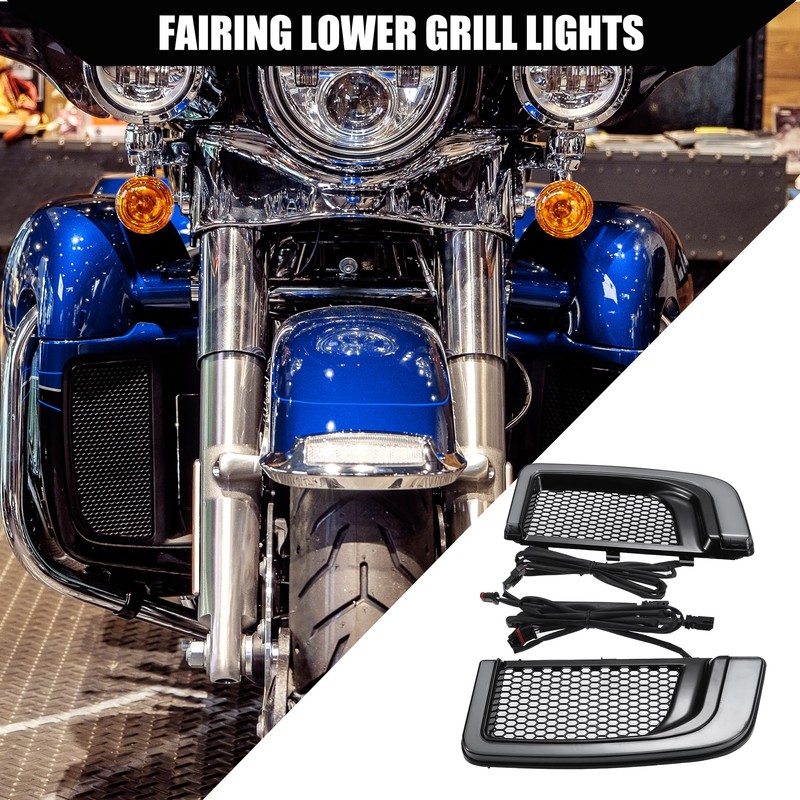 X AUTOHAUX Motorcycle LED fairing lower grille indicator light for