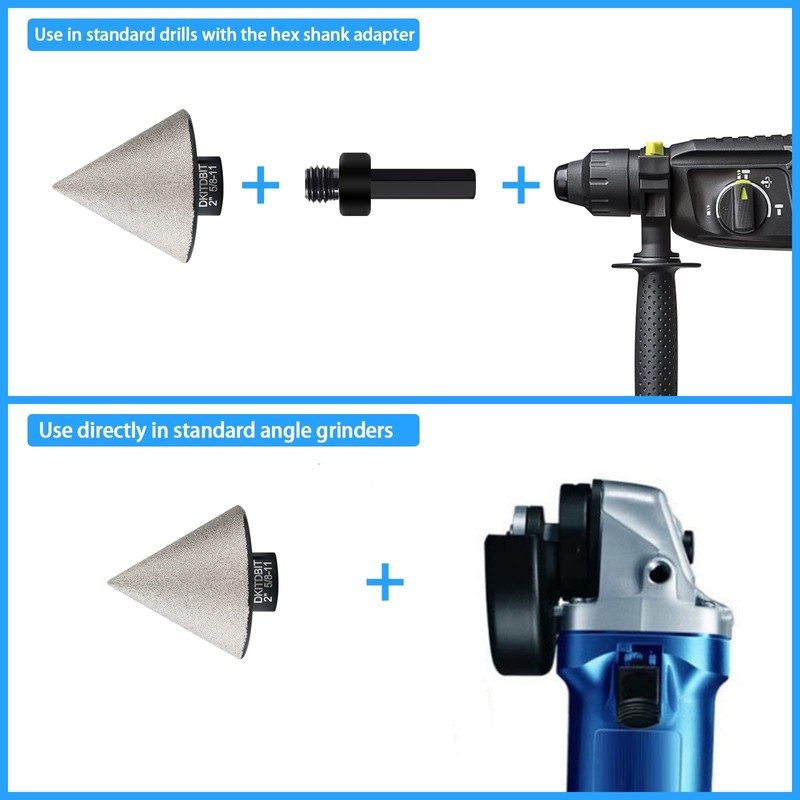 Diamond Beveling Chamfer Bit, Countersink Drill Bit for 0-2" (50mm)