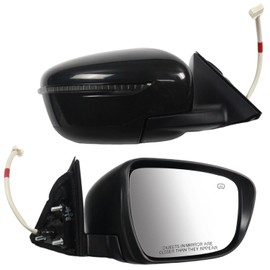 Topraco Passenger Right Side Mirror fit for Nissan Rogue 2017 2018 2019 Rear View Door Mirror Black 7 wires POWER|LAMP|HEAT(Partslink NI1321287)