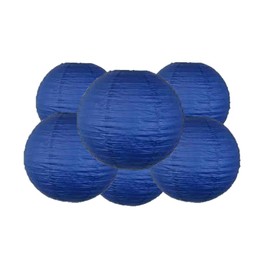Pack Of 6 Round Paper Lanterns Lamp Wedding Birthday Party Decoration (Royal Blue, 6"/15CM)