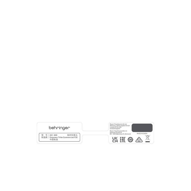 Behringer GIC-600 Cable para instrumento, Negro/Plateado