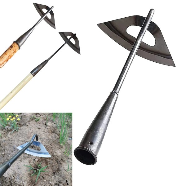Buerkeo Gardening Tools Hollow Hoe, All-Steel Hardened Hollow Hoe, Sharp