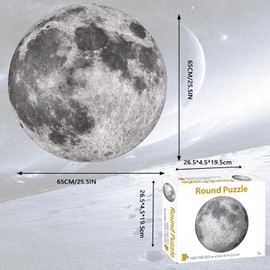 Rompecabezas 1000 Piezas, Rompecabezas Lunar Antipolvo y Antidecoloración, Puzzle Redondo, Regalo para Juego Familiar Regalo de Cumpleaños Para Adultos, Adolescentes, Puzzle Moon Alta Resolución