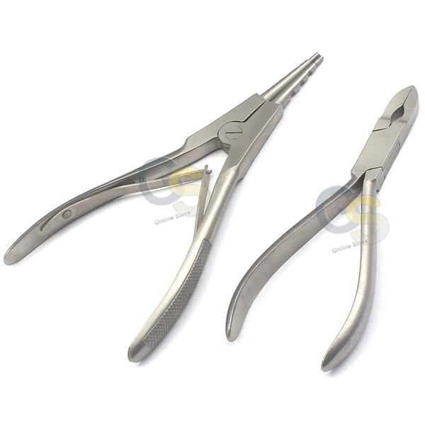 Hiaksedt Body Piercing Tools Ring Opening Pliers 7" & Closing Pliers Forceps 5 1/2" Stainless Steel Professional Septum Ear Nipple Belly Nose Tongue Lip Navel Eyebrow by G.S Online Store