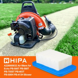 HIPA PB-580T A226000032 Air Filter for ECHO Leaf Blower PB755ST PB500T PB580H PB403 PB403H PB403T PB413H PB413T PB500H PB603 PB611 PB620 PB620ST PB650 PB650H PB650T A226000031 2 Pack