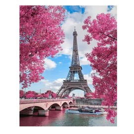 Diamond Painting Eiffel Tower Diamond Painting Paris 5D Diamond Painting DIY Diamond Painting Square Stones Crystal Rhinestone Embroidery Pictures Crafts for Wall Decoration (30 x 40 cm)