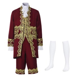 CAMDOM - Disfraz victoriano para hombre, estilo rococó, estilo medieval, disfraz de príncipe, cosplay