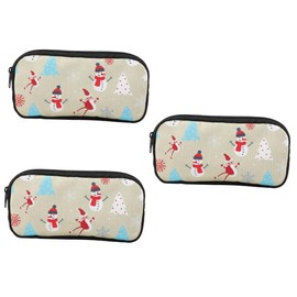 TEHAUX 3 Pcs Christmas Storage Bag Stylish Storage for Coin Stocking Stuffers for Students Xmas Cosmetic Bag Zipper Wallet Zippered Storage Bags Zipper Design Change Bag Polyester