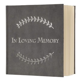 in Loving Memory Condolence Book Funeral Memorial Guest Book Hardcover Plain 8inch/21cm