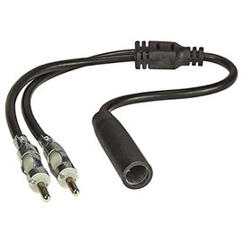 tomzz Audio 1500-027 Antenna Splitter Y Adapter Antenna Splitter Adapter Cable Connector DIN ISO Car Radio Socket to 2 x Male