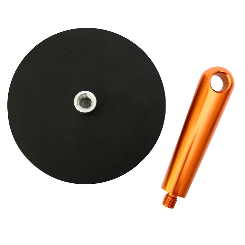 LeBigMag® Neodymium magnet, diameter 8.8 cm, rubberised with aluminium handle,